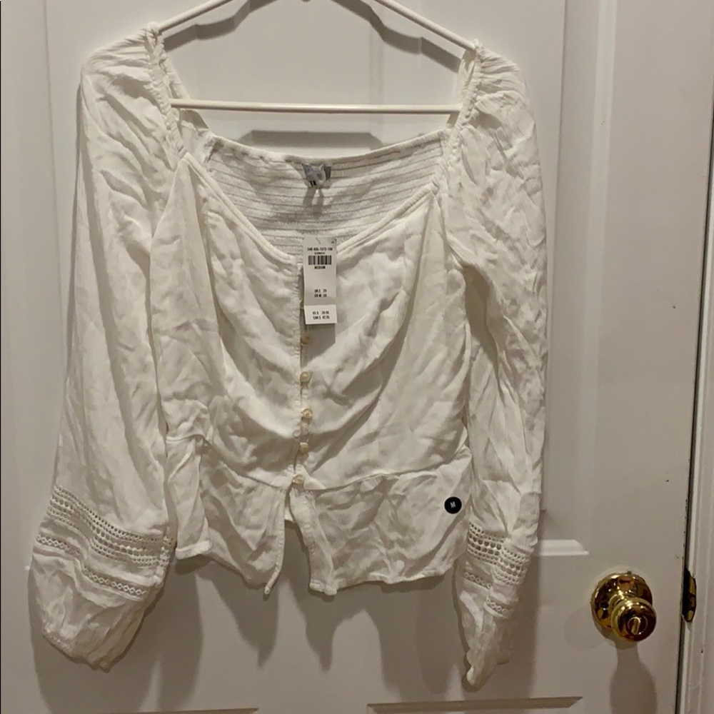 Off the shoulder white top